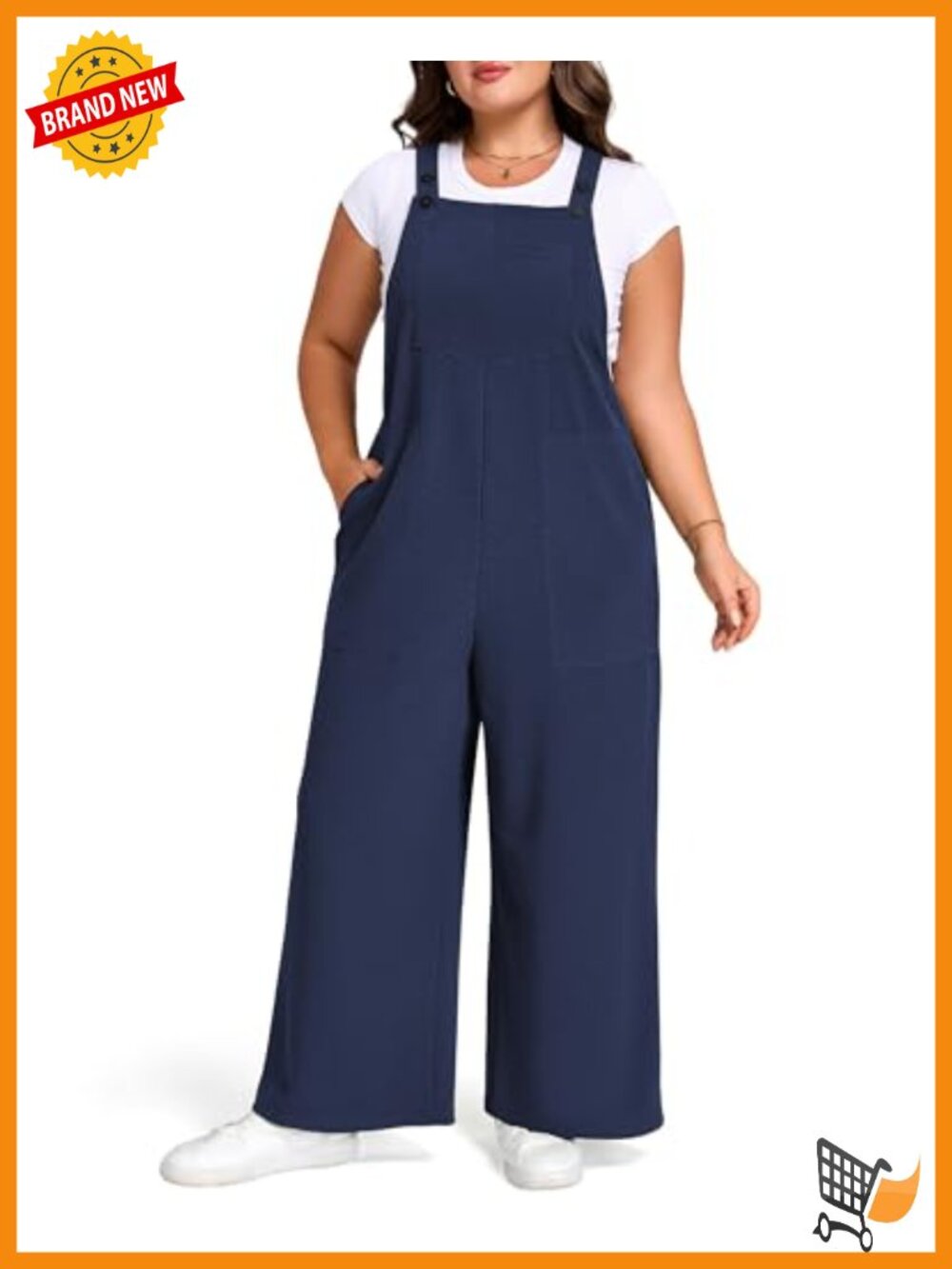 Plus Size Overalls for Women Loose Fit Adjustable Straps Jumpsuits with Pockets